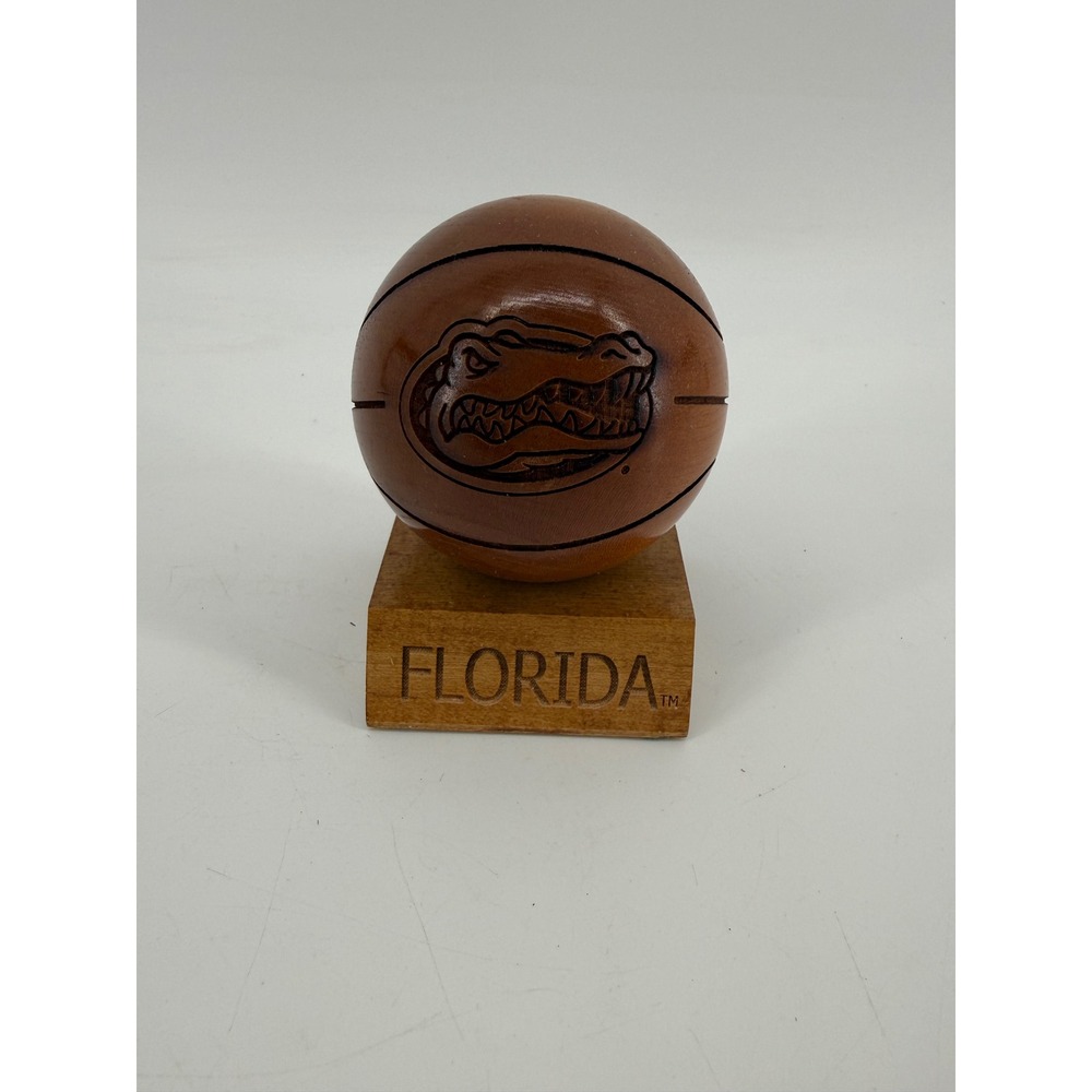 Florida Gators Wooden Basketball Desk Trophy Grid Works Inc NCAA Made in USA